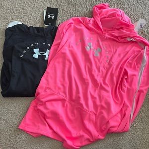 Under Armour girls xl long sleeve tee with hood